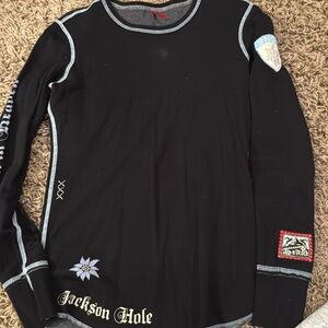 Alp n Rock Henley shirt. Jackson Hole. Size 2.